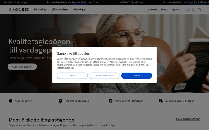 Screenshot of luxreaders.se