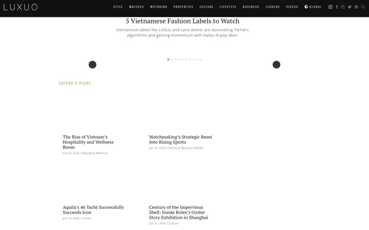 Screenshot of luxuo.com