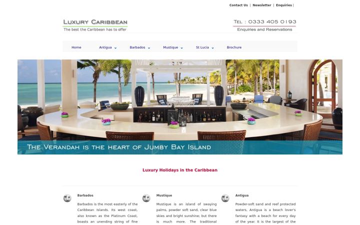 Screenshot of luxury-caribbean.co.uk