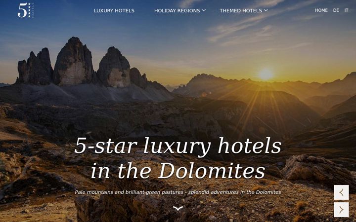 Screenshot of luxury-hotel-dolomites.com