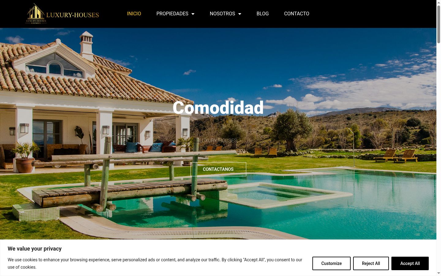 Screenshot del banner di consenso mostrato prima di qualsiasi interazione