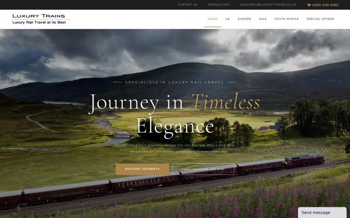 Screenshot of luxury-trains.co.uk