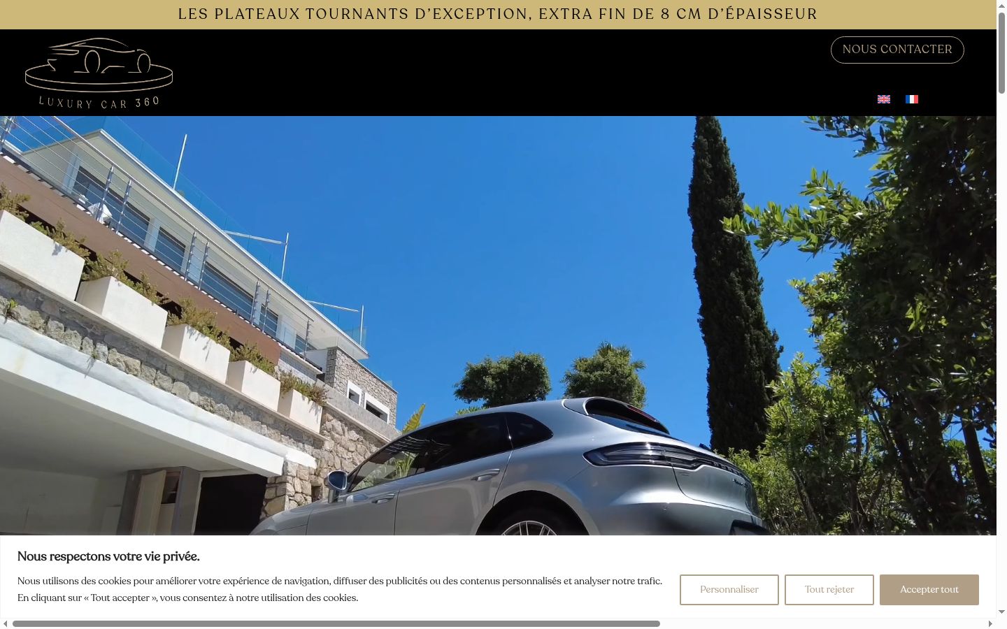 Capture d'écran de la bannière de consentement affichée avant toute interaction
