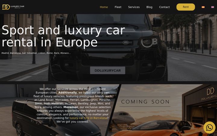 Screenshot of luxurycarentaleurope.com