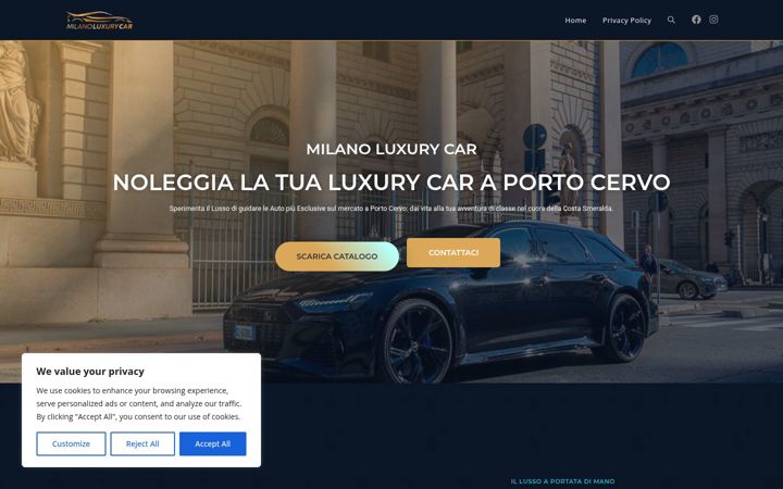 Screenshot of luxurycarmilano.it