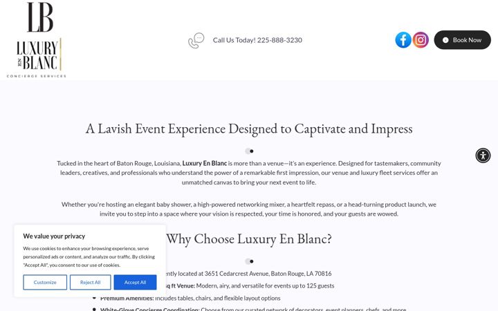 Screenshot of luxuryenblanc.com