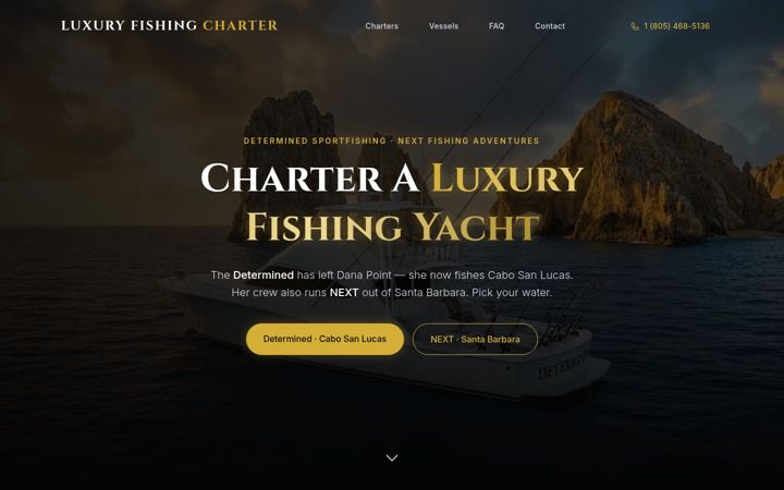 Screenshot of luxuryfishingcharter.com
