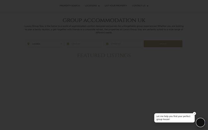 Screenshot of luxurygroupstay.co.uk