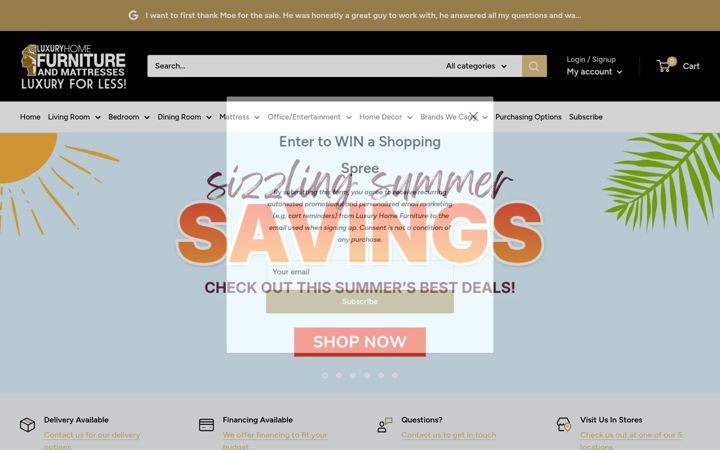 Screenshot of luxuryhomefurniture.net