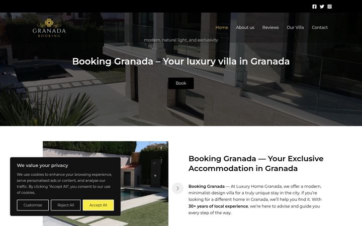 Screenshot of luxuryhomegranada.com