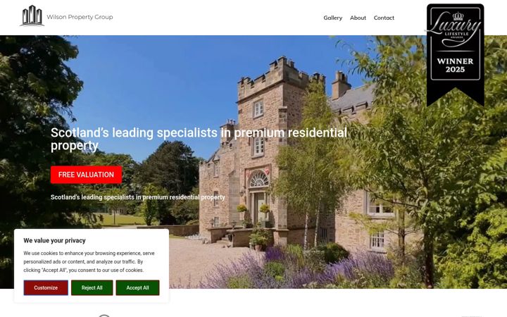 Screenshot of luxuryhomesedinburgh.co.uk