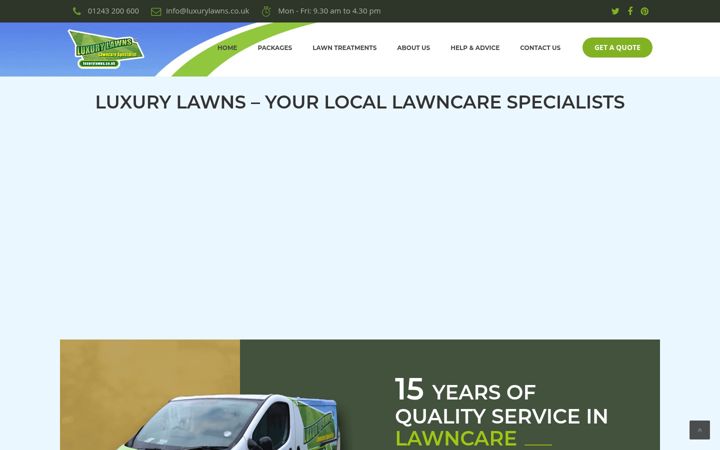 Screenshot of luxurylawns.co.uk
