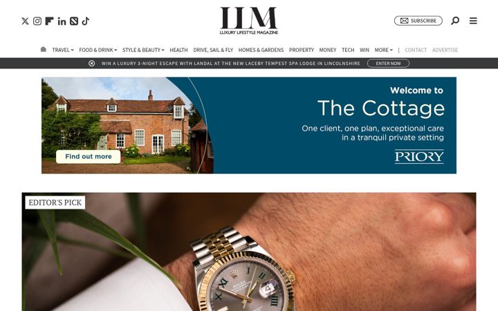 Screenshot of luxurylifestylemag.co.uk