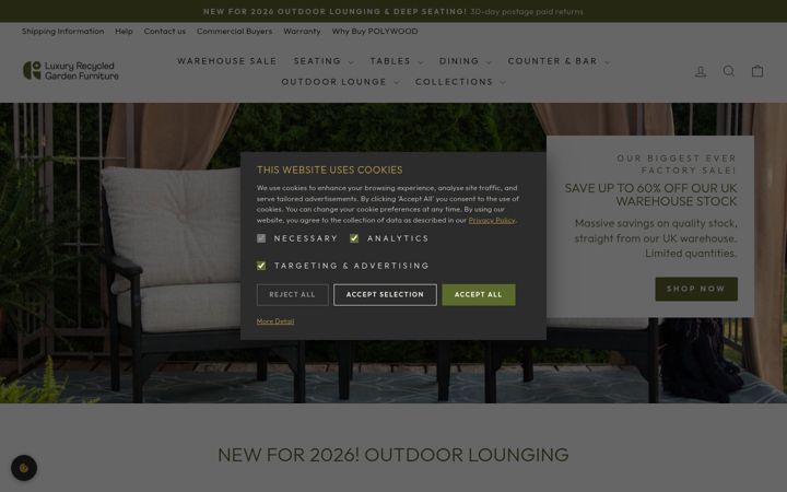 Screenshot of luxuryrecycledgardenfurniture.co.uk