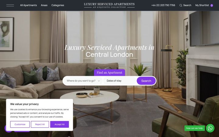 Screenshot of luxuryservicedapartments.com