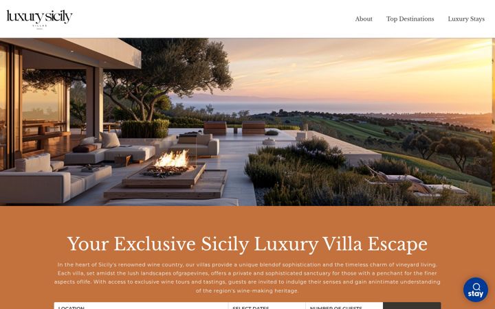 Screenshot of luxurysicilyvilla.com