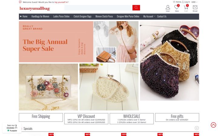 Screenshot of luxurysmallbag.com