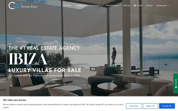 Screenshot of luxuryvillasibiza.net