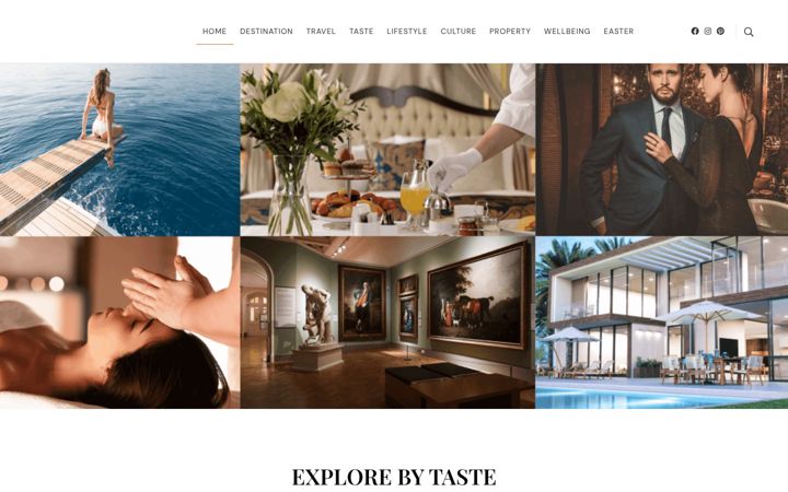 Screenshot of luxurywanderings.com