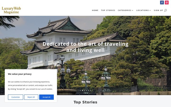 Screenshot of luxurywebmagazine.com