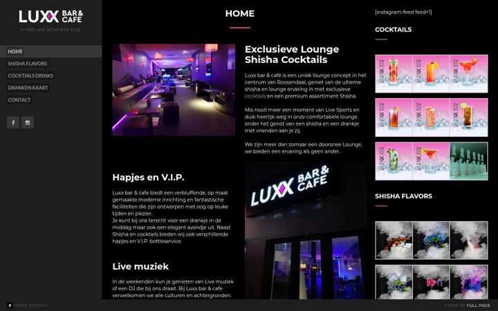 Screenshot of luxxbarcafe.nl