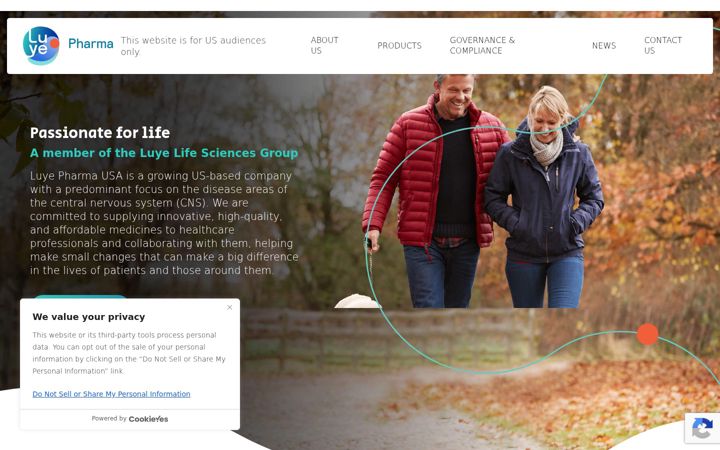 Screenshot of luyepharmausa.com