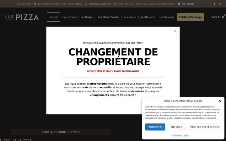 Screenshot of luz-pizza.com