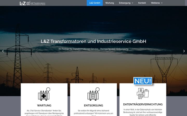 Screenshot of luz-trafo.de