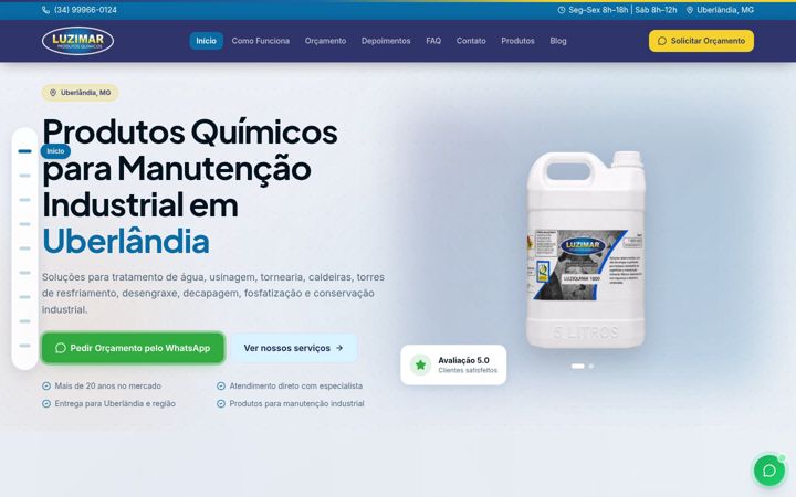 Screenshot of luzimarquimica.com.br