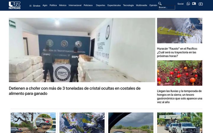 Screenshot of luznoticias.mx