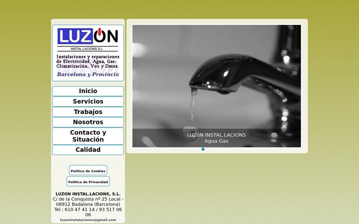 Screenshot of luzoninstalaciones.com