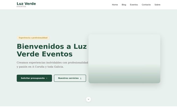 Screenshot of luzverdeeventos.es