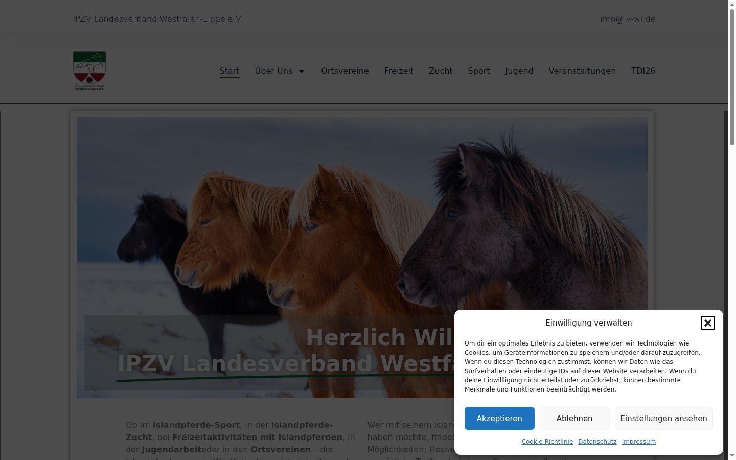 Screenshot del banner di consenso mostrato prima di qualsiasi interazione
