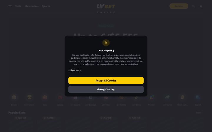 Screenshot of lvbet.com