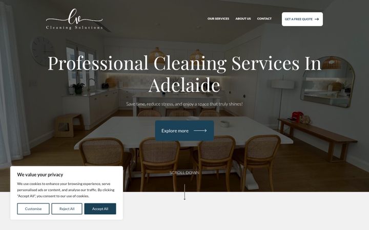Screenshot of lvcleaningsolutions.com
