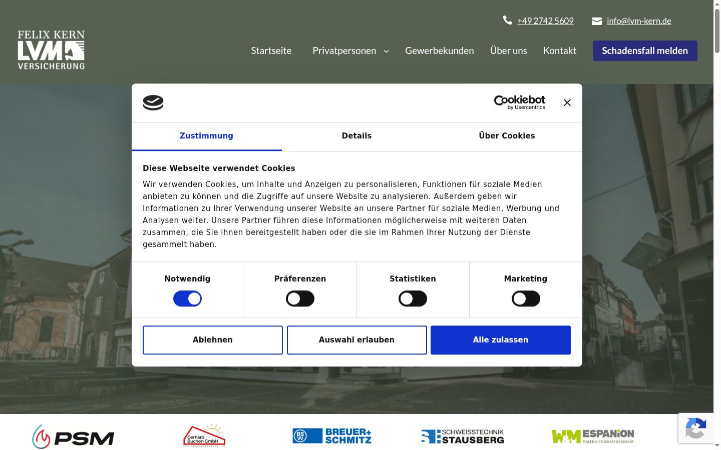 Snímek obrazovky baneru souhlasu zobrazeného před jakoukoli interakcí