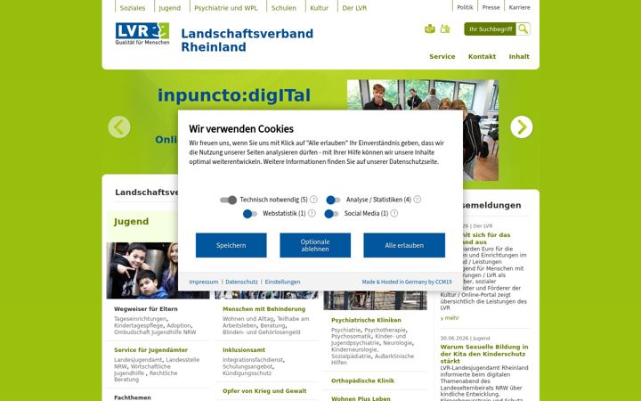Skärmbild av lvr.de