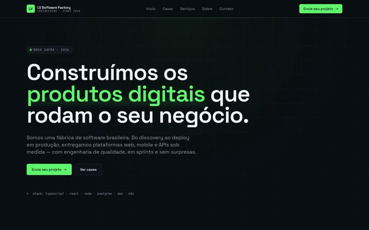 Screenshot of lvsoftwarefactory.com.br