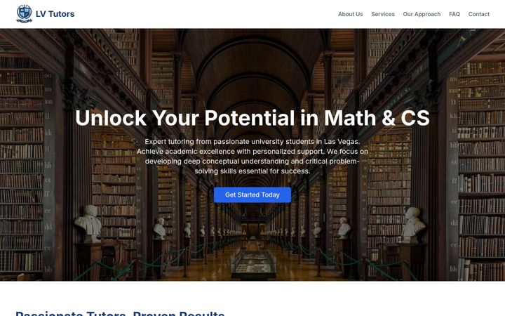 Screenshot of lvtutors.com