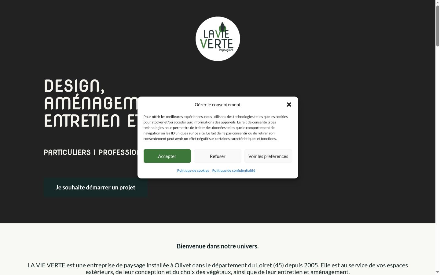 Screenshot van de toestemmingsbanner zoals getoond vóór enige interactie
