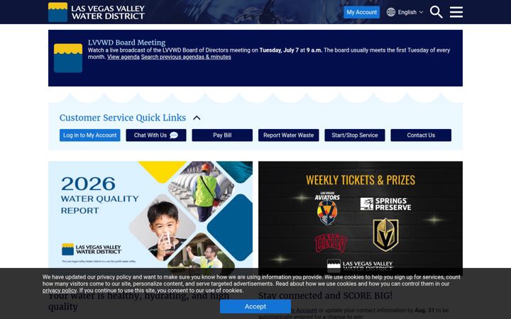 Screenshot of lvvwd.com