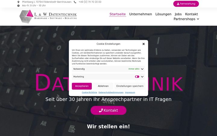 Screenshot of lw-datentechnik.de