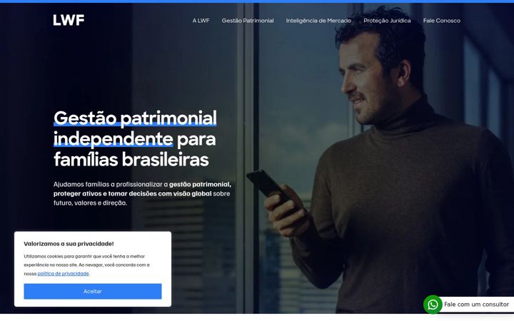Screenshot of lwfinvestimentos.com.br