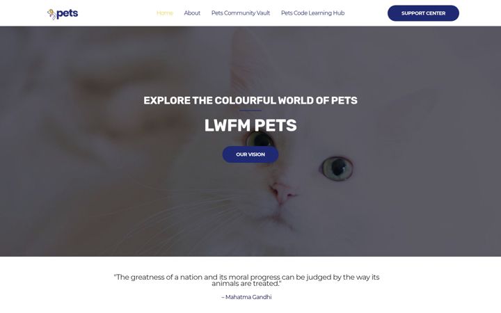 Screenshot of lwmfpets.com