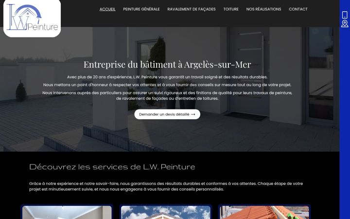 Screenshot of lwpeinture66.fr