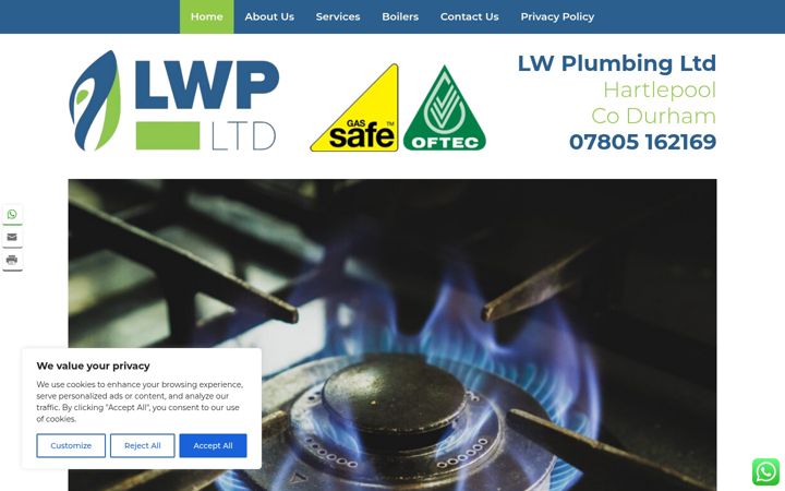 Screenshot of lwplumbingltd.co.uk
