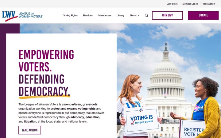 Screenshot ta' lwv.org