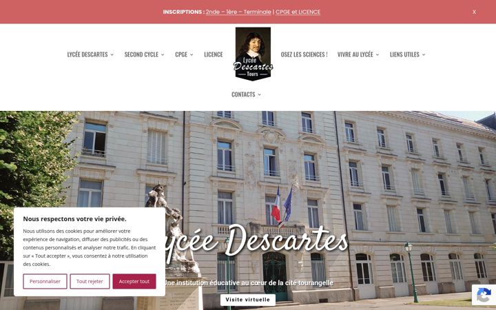 Screenshot of lyc-descartes.fr