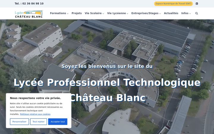 Screenshot of lycee-chateaublanc.net
