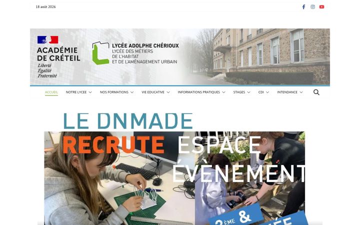 Screenshot of lycee-cherioux.com